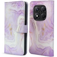 imoshion Étui de télephone portefeuille Design Xiaomi Redmi Note 14 Pro (5G) / 14 Pro Plus (5G) - Purple Marble