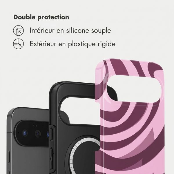 Selencia Coque arrière Vivid avec MagSafe Google Pixel 11 Pro - Wavy Swirl Pink Plum