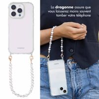 imoshion Coque avec dragonne + bracelet Apple iPhone 16 Pro Max - Perles Cœurs