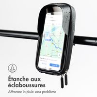 imoshion Support de téléphone pour vélo avec visière pare-soleil - Résistant aux éclaboussures - Universel - Noir