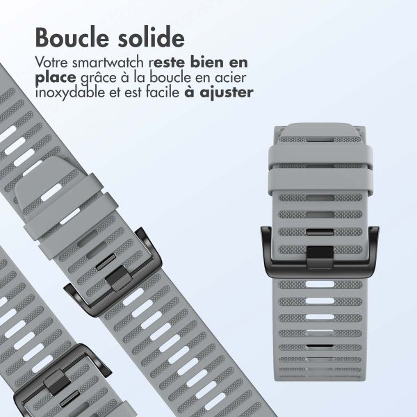 imoshion Bracelet QuickFit® Stripe en silicone  - Connexion Garmin 26 mm - Gris