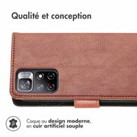 imoshion Étui de télephone portefeuille de luxe Xiaomi Redmi Note 11 (4G) / Note 11S (4G) - Marron