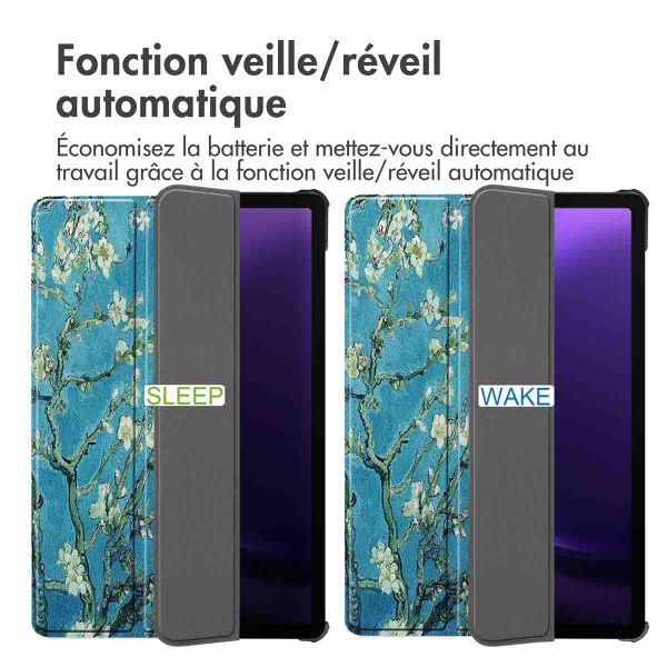 imoshion Coque tablette Design Trifold Samsung Galaxy Tab S9 11.0 pouces / S10 Lite / S10 FE / S9 FE 10.9 pouces - Green Plant