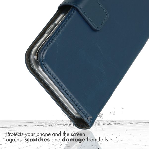 Selencia Étui portefeuille en cuir véritable Apple iPhone 11 - Bleu