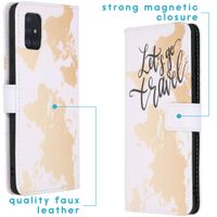 imoshion Design Softcase Bookcase Samsung Galaxy A51 - Let's Go Travel White