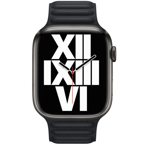 Apple Bracelet Leather Link Apple Watch | 44/45/46/49 mm - Taille S/M - Midnight