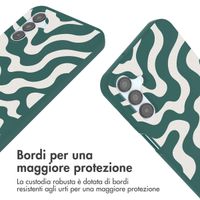 imoshion Coque design en silicone avec cordon Samsung Galaxy A15 (5G/4G) - Petrol Green Groovy