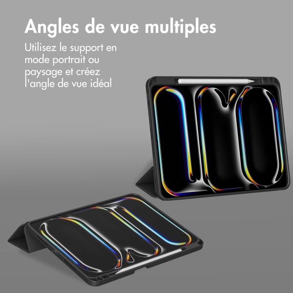 Accezz Coque tablette portefeuille Smart Silicone Apple iPad Pro 13 (2025) M5 / (2024) M4 - Noir