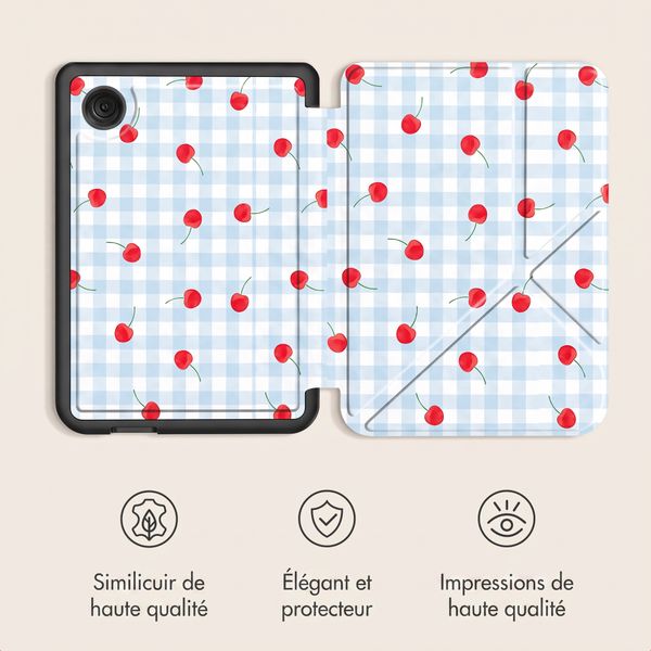 imoshion Étui de liseuse portefeuille design Pliable Kobo Clara Colour / BW - Cherry Check