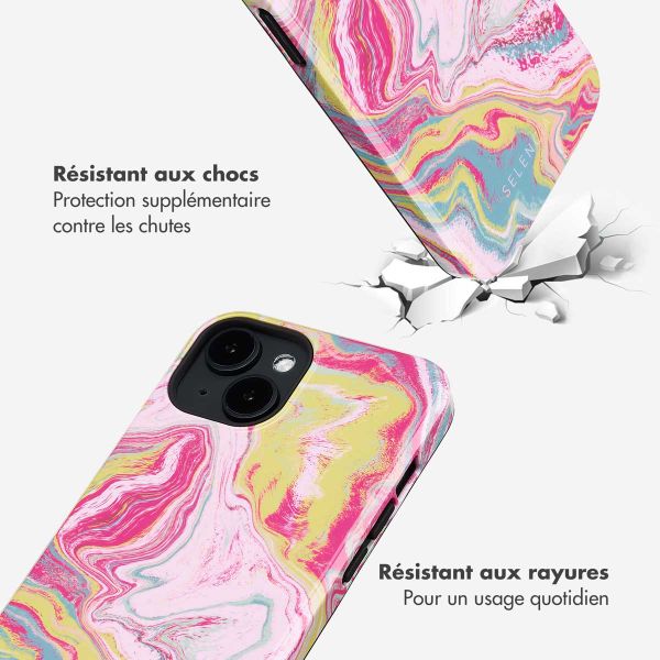 Selencia Coque arrière Vivid avec MagSafe Apple iPhone 14 - Marble Pink