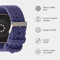 imoshion Bracelet en velours côtelé Apple Watch | 38/40/41/42 mm - Bleu foncé