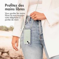 imoshion Coque Design avec cordon Apple iPhone 15 - Smoke Green Flowers