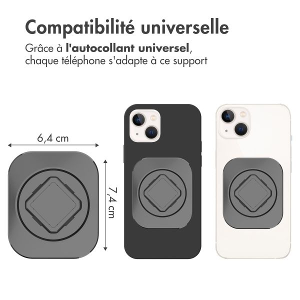 Accezz EasyLock Support de téléphone de voiture - Avec coque Apple iPhone 14 - Grille de ventilation - Rotation à 360 degrés - Noir