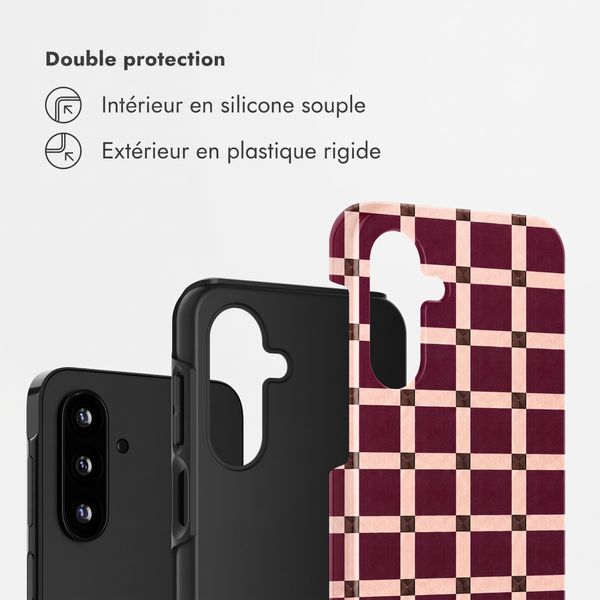 Selencia Coque arrière Vivid Samsung Galaxy A18 (4G) / A17 (4G/5G) - Check This Burgundy