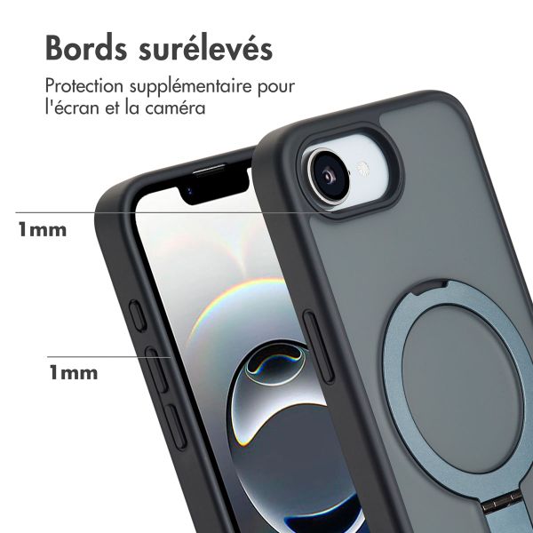 Accezz Coque Ring Stand avec MagSafe Apple iPhone 17e / 16e - Noir