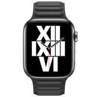 Apple Bracelet Leather Link Apple Watch | 44/45/46/49 mm - Taille S/M - Noir