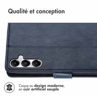 imoshion Étui de télephone portefeuille de luxe Samsung Galaxy S25 / S24 - Bleu foncé