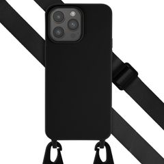 Selencia Coque silicone avec cordon amovible Apple iPhone 15 Pro Max - Noir