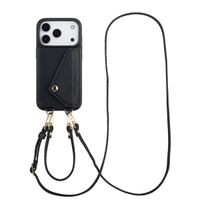 Selencia Coque de télephone Sera avec cordon et porte-cartes enveloppe Apple iPhone 17 Pro - Noir