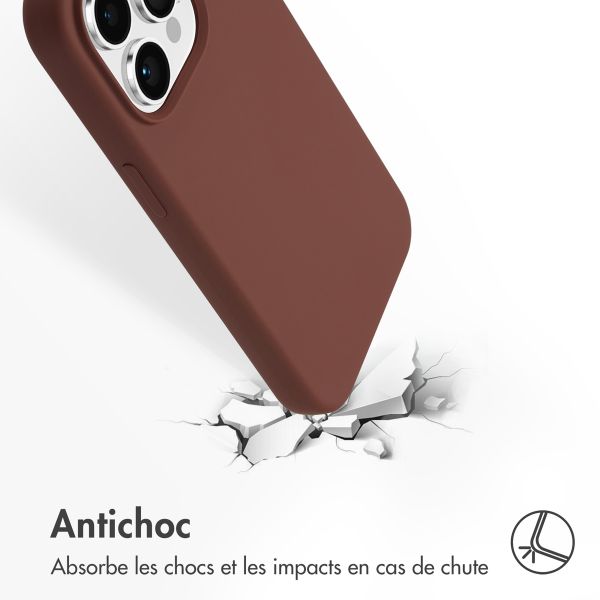 Accezz Coque Liquid Silicone avec MagSafe Apple iPhone 15 Pro - New Tea Brown