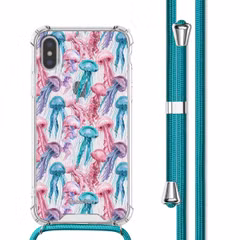 imoshion Coque Design avec cordon Apple iPhone X / Xs - Jellyfish Watercolor