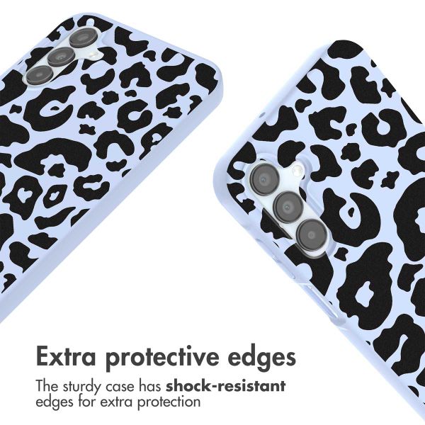 imoshion Coque design en silicone avec cordon Samsung Galaxy A15 (5G/4G) - Animal Lila