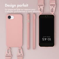 Selencia Coque silicone avec cordon amovible Apple iPhone 17e / 16e - Sand Pink