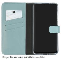 Selencia Étui portefeuille en cuir véritable Samsung Galaxy A35 - Air Blue