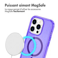 imoshion Coque Pailletée avec MagSafe Apple iPhone 14 Pro - Paillettes Violet