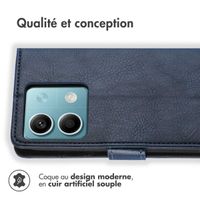 imoshion Étui de télephone portefeuille de luxe Xiaomi Redmi Note 13 (5G) - Bleu foncé