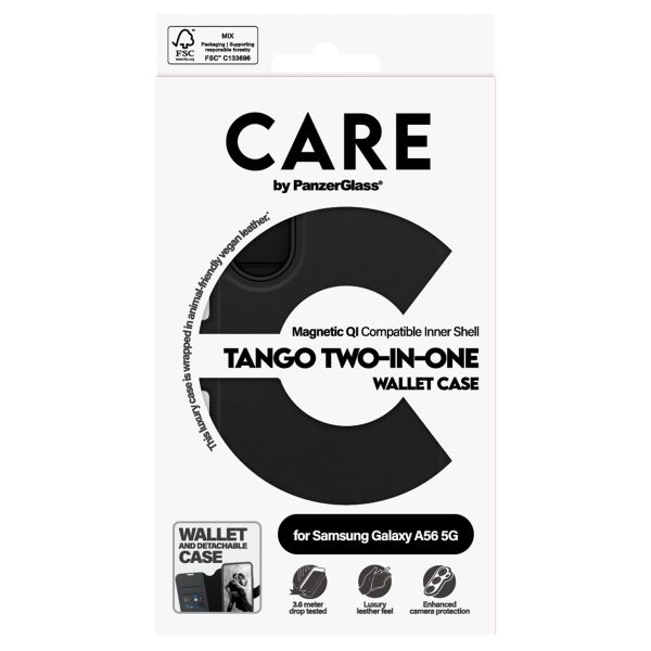 CARE by PanzerGlass Étui de télephone portefeuille Tango 2 en 1 avec MagSafe Samsung Galaxy A56 - Black