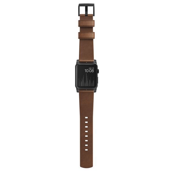 Nomad Bracelet moderne en cuir Apple Watch | 44/45/46/49 mm - Brown / Black