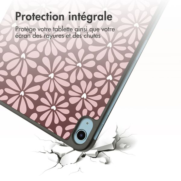 imoshion Coque tablette Design Trifold Apple iPad 11 (2025) 11 pouces A16 / iPad 10 (2022) 10.9 pouces - Bloom Love Blush