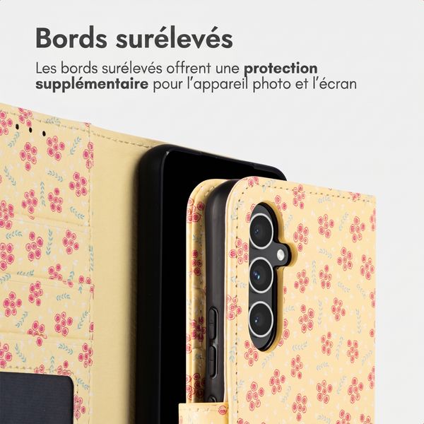 imoshion Étui de télephone portefeuille Design Samsung Galaxy A55 - Sunny Yellow Petite Flowers