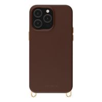 Selencia Coque arrière Rivièra avec MagSafe avec crochets amovibles Apple iPhone 14 Pro - Choco Brown