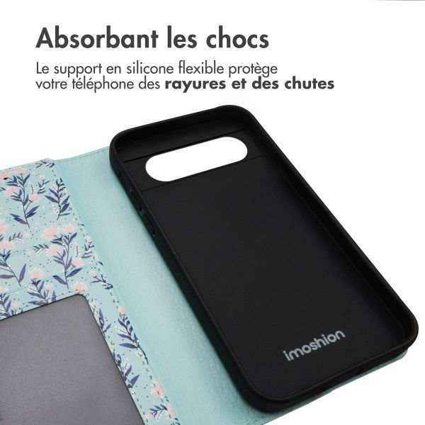 imoshion Étui de télephone portefeuille Design Google Pixel 8a - Blue Flowers