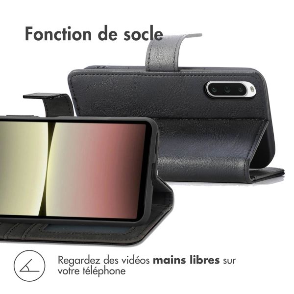 imoshion Étui de télephone portefeuille de luxe Sony Xperia 10 V - Noir