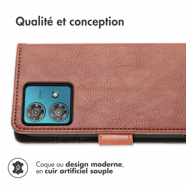 imoshion Étui de télephone portefeuille de luxe Motorola Moto G84 - Marron