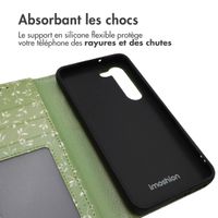imoshion Étui de télephone portefeuille Design Samsung Galaxy S23 - Green Flowers