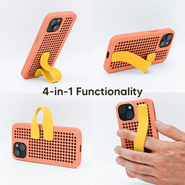 Callbuddy Coque avec strap Apple iPhone 17e / 16e / 15 / 14 / 13 - Coral Pop