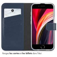 Selencia Étui portefeuille en cuir véritable Apple iPhone 17e / 16e - Bleu