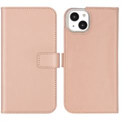 Selencia Étui portefeuille en cuir véritable Apple iPhone 14 Plus - Dusty Pink