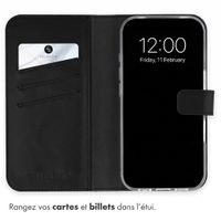 Selencia Étui portefeuille en cuir véritable Apple iPhone 18 Pro Max / 17 Pro Max - Noir