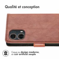 imoshion Étui de télephone portefeuille de luxe Motorola Moto G85 - Marron