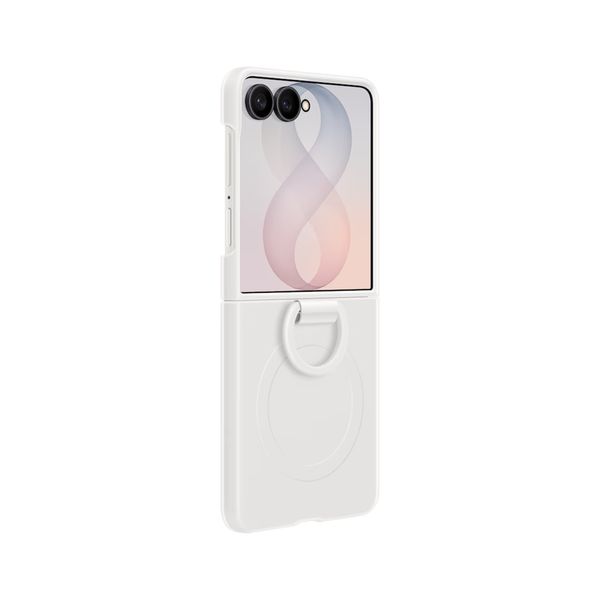 Samsung Coque Silicone Magnet Cover Ring Samsung Galaxy Z Flip 8 - White