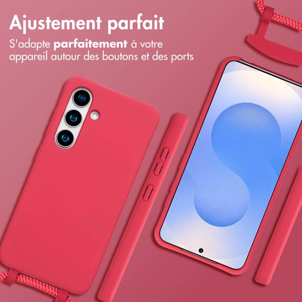 imoshion Coque arrière Color avec cordon amovible et MagSafe Samsung Galaxy S25 / S24 - Red Raspberry