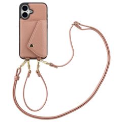 Selencia Coque de télephone Sera avec cordon et porte-cartes enveloppe Apple iPhone 16 - Old Pink