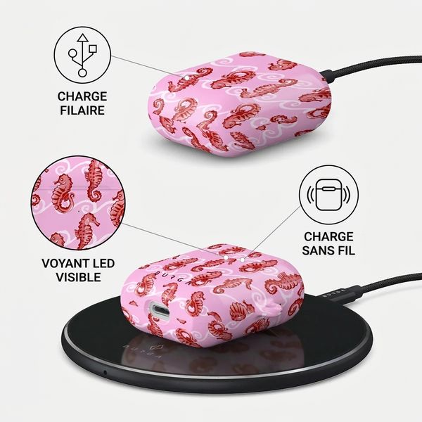 Burga Coque rigide  Apple AirPods 1 / 2 - Coral Reef