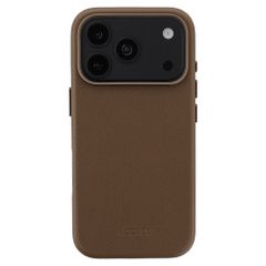 Accezz Coque arrière en cuir avec MagSafe Apple iPhone 18 Pro Max / 17 Pro Max - Marron café