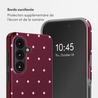 Selencia Coque arrière Vivid avec MagSafe Samsung Galaxy S26 FE - Happy Dots Burgundy